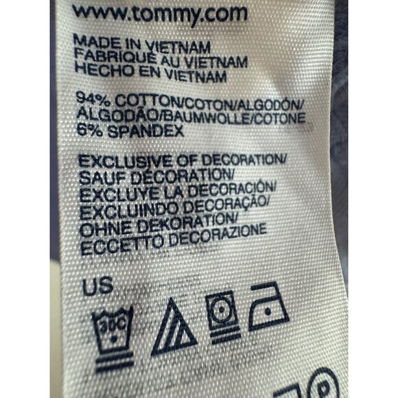 Tommy Hilfiger Polo Shirt Womens Large Blue Short Sleeve Button-Up Collared Casu - Picture 5 of 6